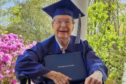 Grandmother, 88, barred from graduating college due to pregnancy clinches diploma at Maine university 60 years later